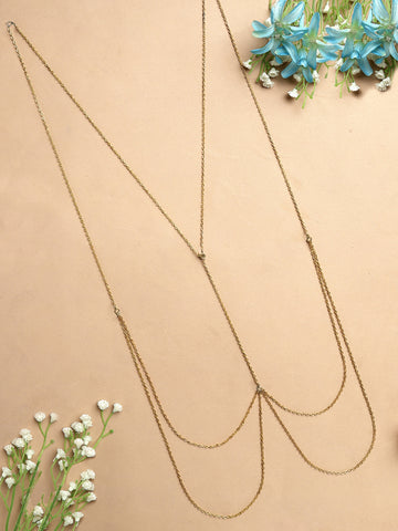 Bohey by KARATCART Gold Plated Body Chain for Women