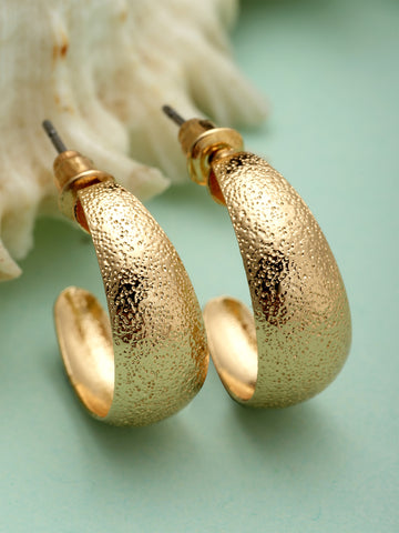 Bohey by KARATCART Gold-Plated Half Hoop Earrings for Women