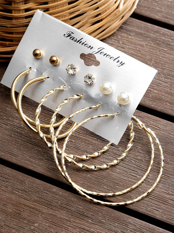 Bohey by KARATCART Set of 6 Gold Plated Fashion Earrings for Women