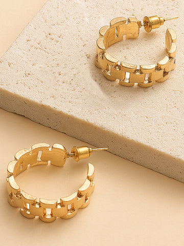 Bohey by KARATCART Gold Plated Hoop Earrings for Women