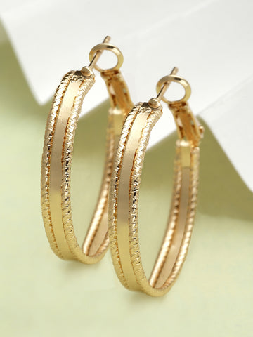 Bohey by KARATCART Gold-Plated Hoop Earring for Women
