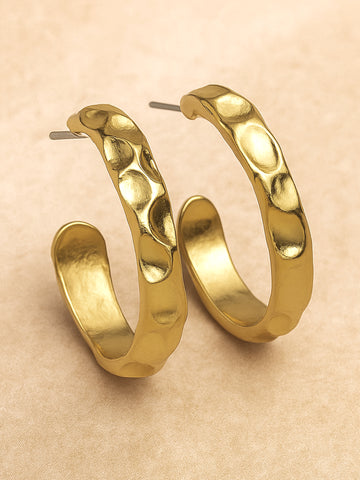 Bohey by KARATCART Gold Plated Asorted Design Contemporary Half Hoop Earrings for Women