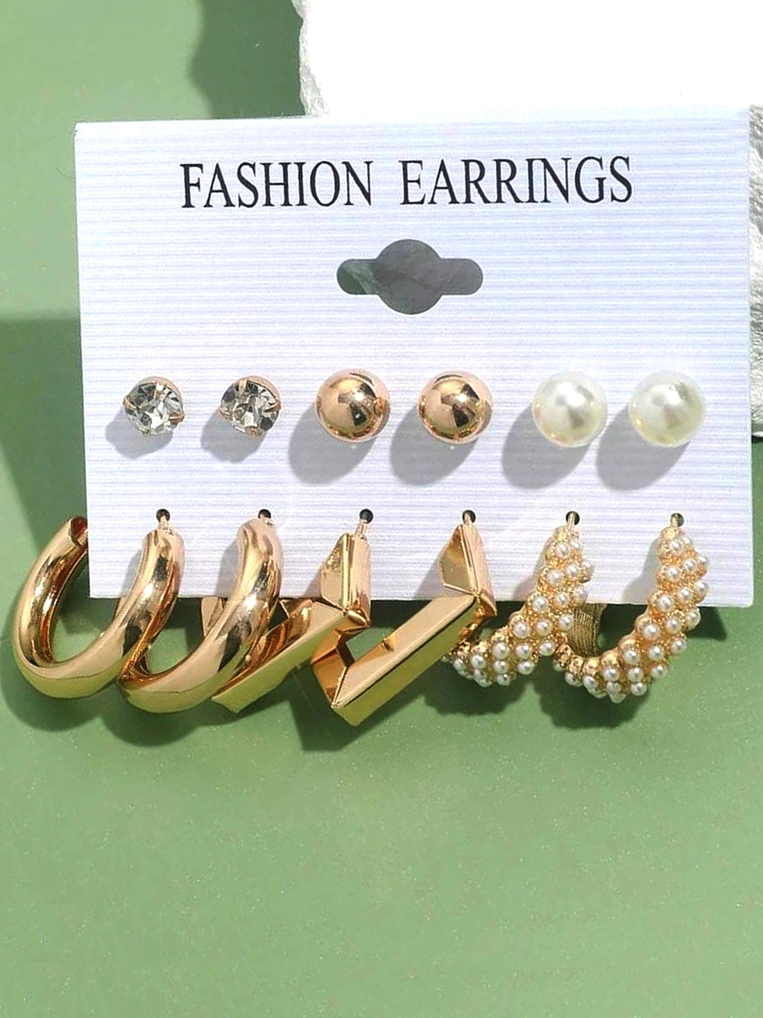 Bohey by KARATCART Combo of 6 Pairs Gold Plated Fashion Hoop and Stud Earrings Set for Women