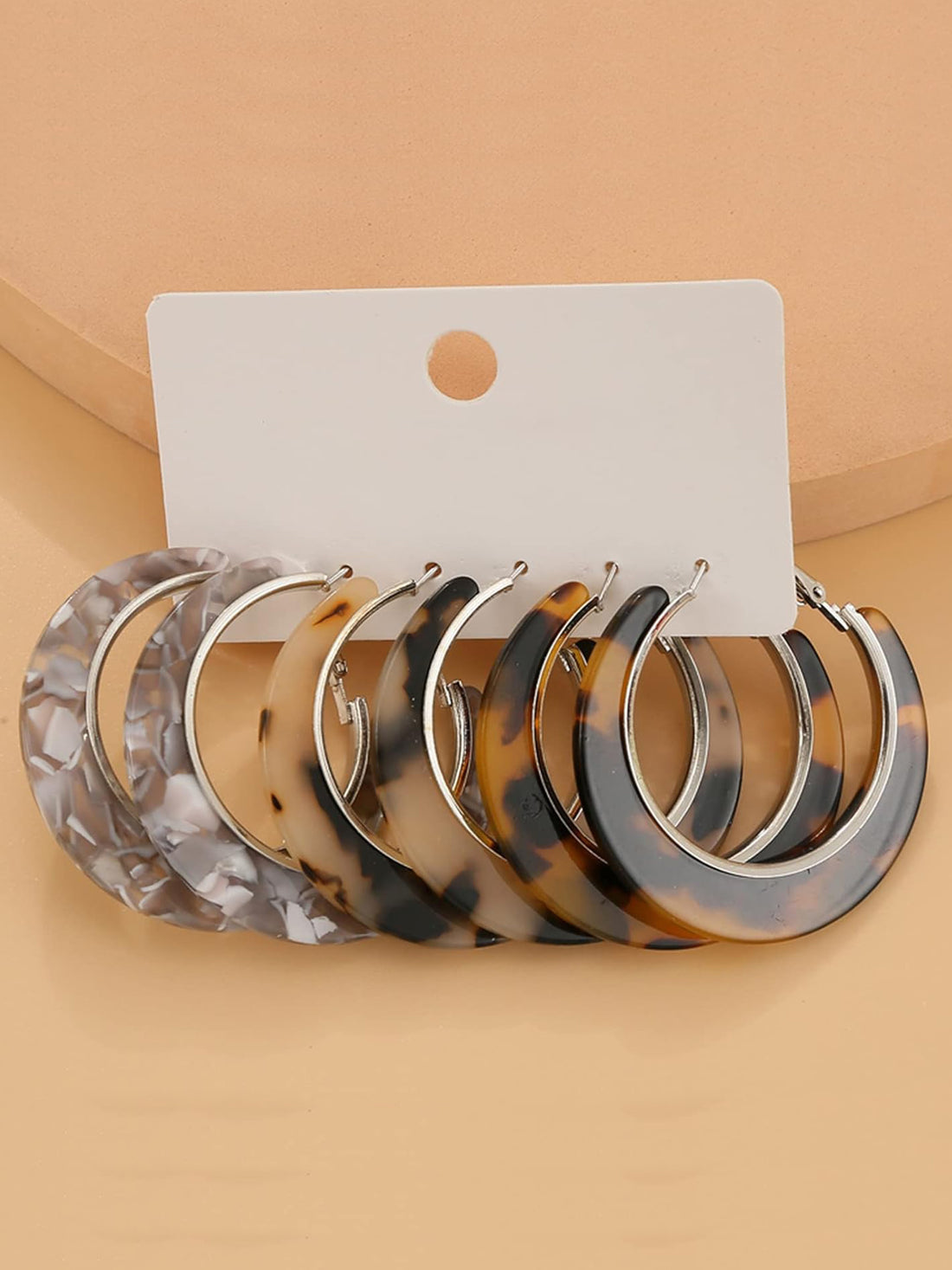 Bohey by KARATCART Silver Tone Set of 3 Pairs Multicolor Hoop Earrings for Women