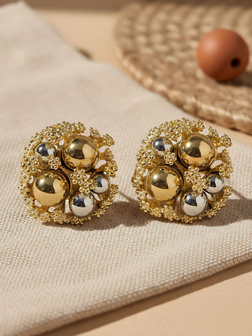 Bohey by KARATCART Set of 3 Round Stud Earrings for Women