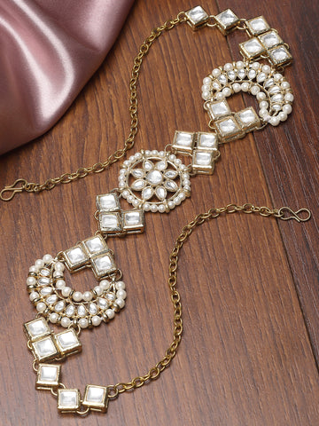 Karatcart Gold Plated Kundan Hairband for Women
