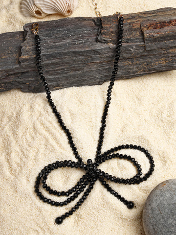 Karatcart Black Crystal Necklace for Women