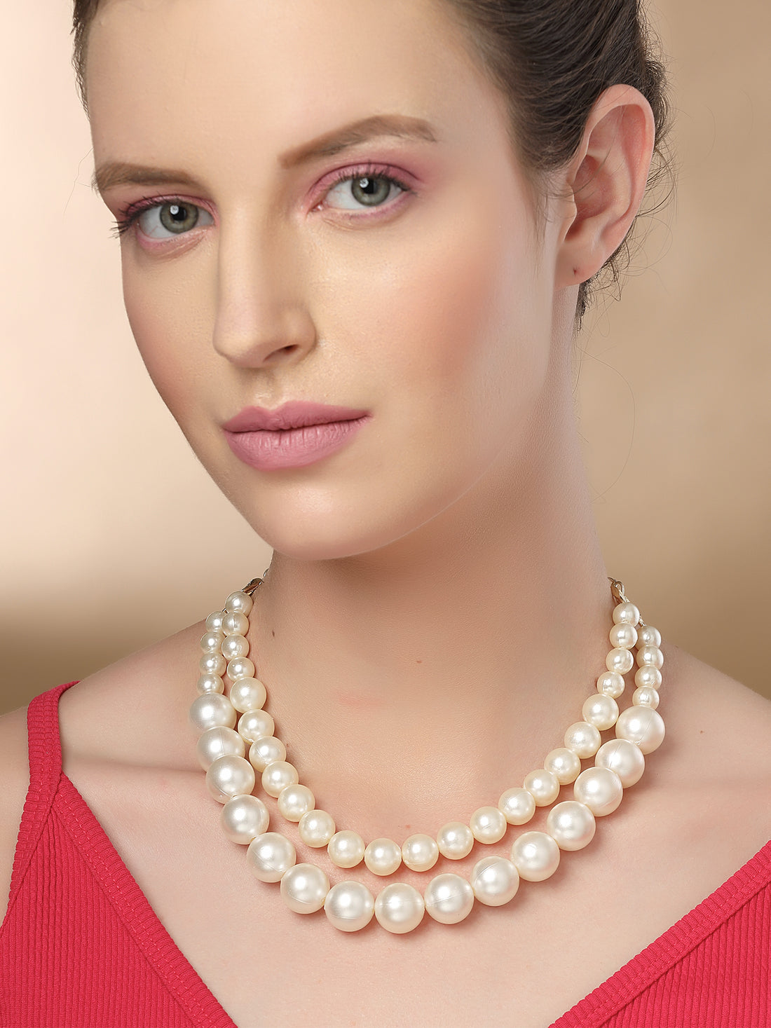Karatcart Bohey Dual Layer Graduating Pearl Necklace for Women