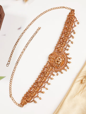 Karatcart Gold Plated Ethnic Laxmi Mata South Indian Style Temple Kamarbandh for Women