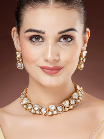 Karatcart Polki Kundan Jewellery Set for Women