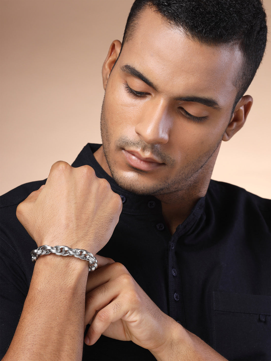 Bohey by KARATCART Men Leather Multistrand Wraparound Bracelet