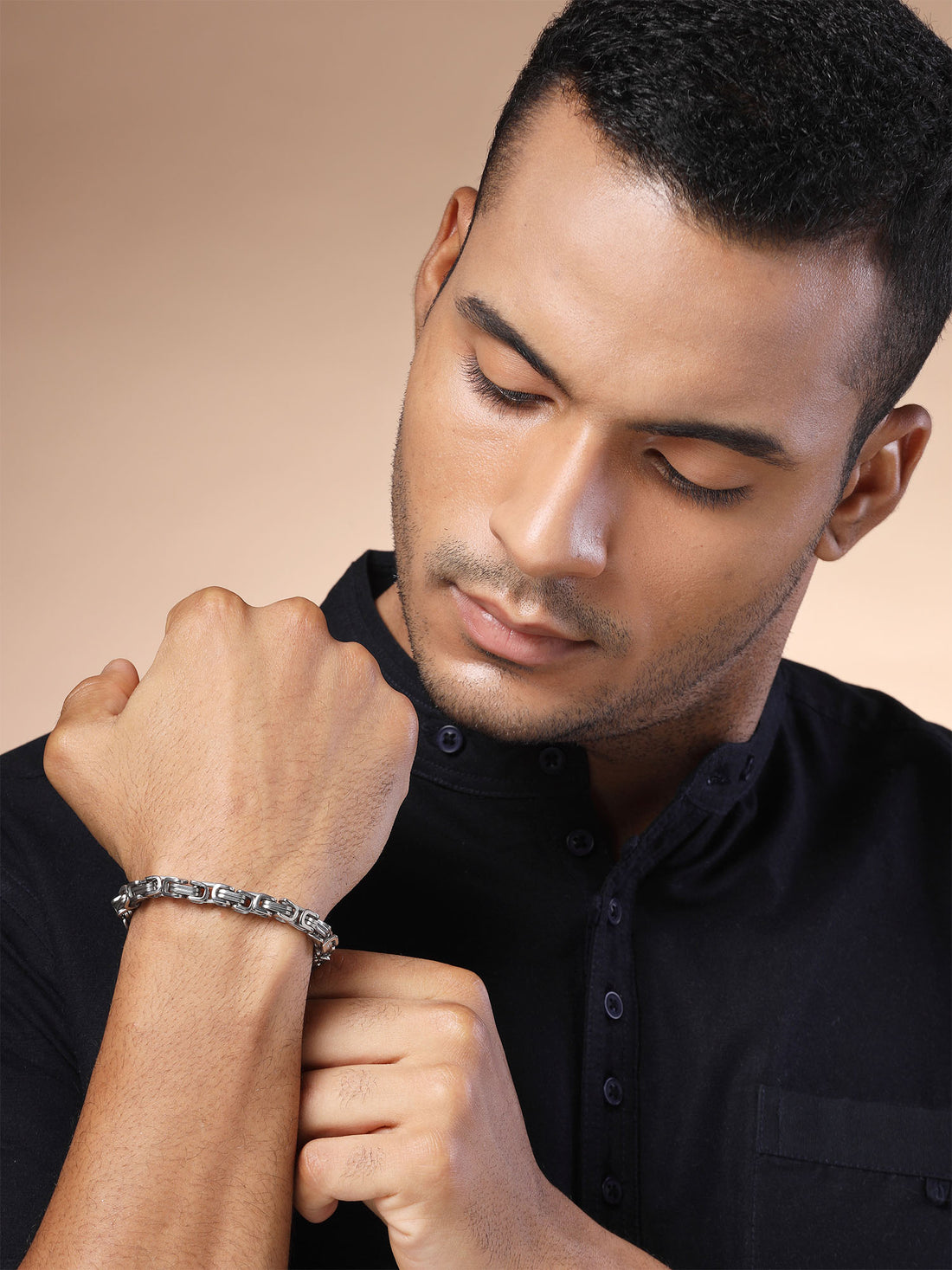 Bohey by KARATCART Men Leather Multistrand Wraparound Bracelet