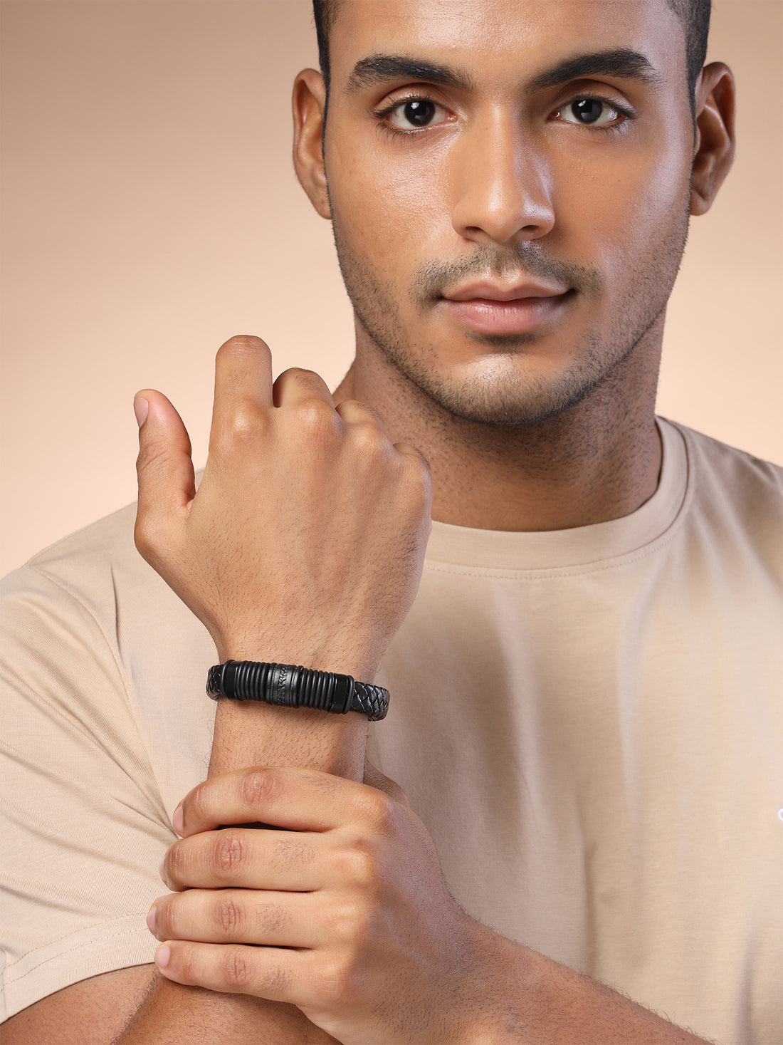 Bohey by KARATCART Men Leather Wraparound Bracelet