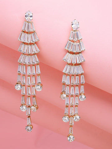 Bohey by KARATCART Gold-Plated Contemporary Gold Drop Earrings for Women