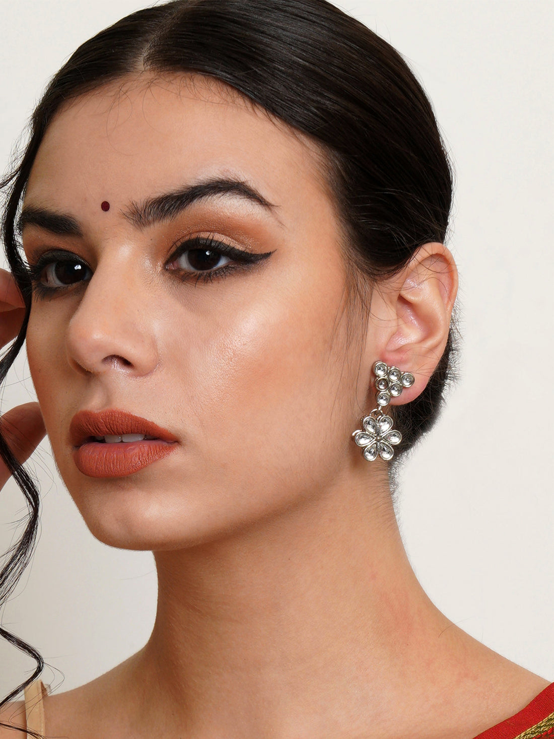 Karatcart Set of 3 Handcrafted Kundan Earrings Combo for Women