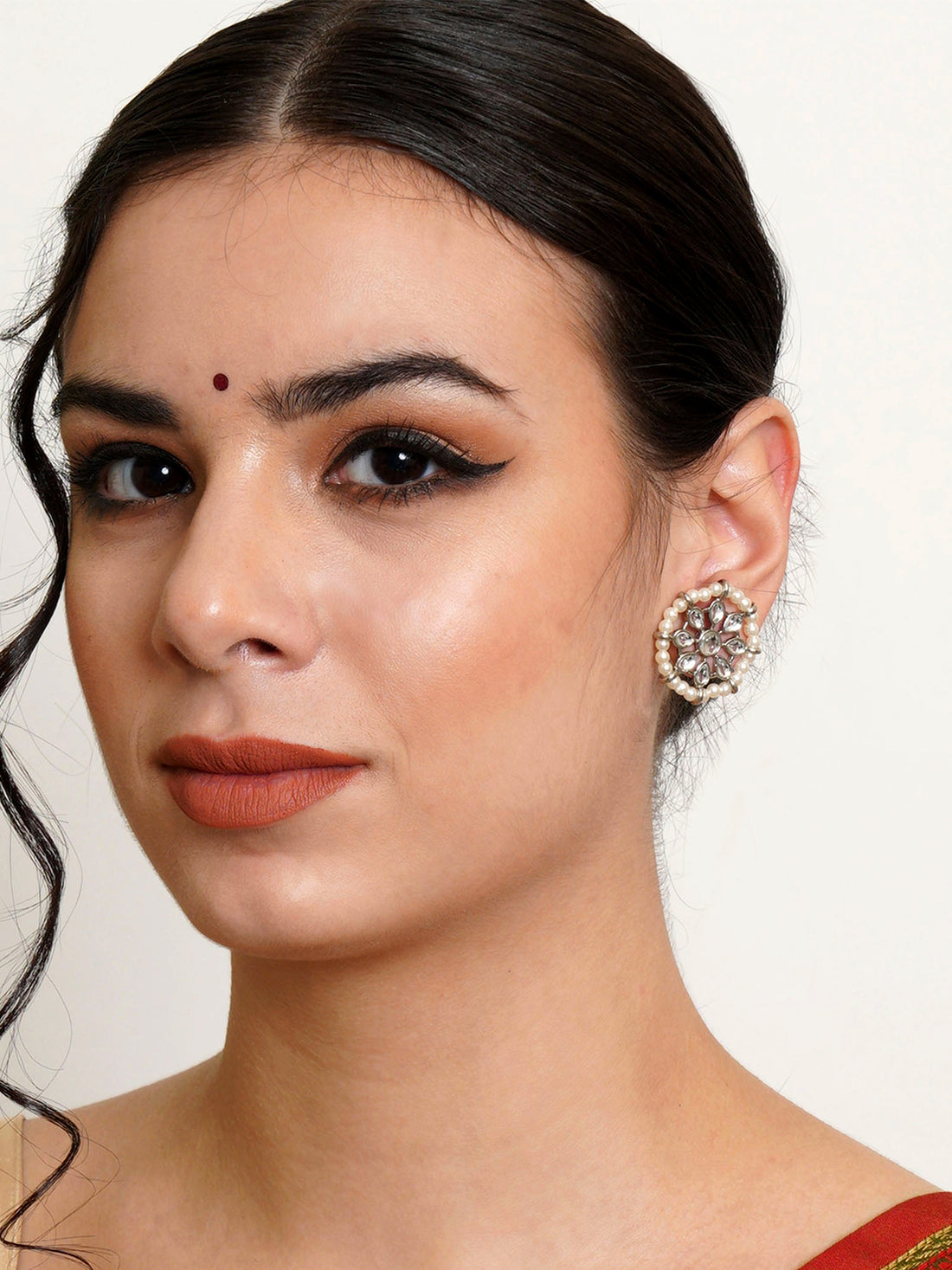 Karatcart Set of 3 Handcrafted Kundan Earrings Combo for Women