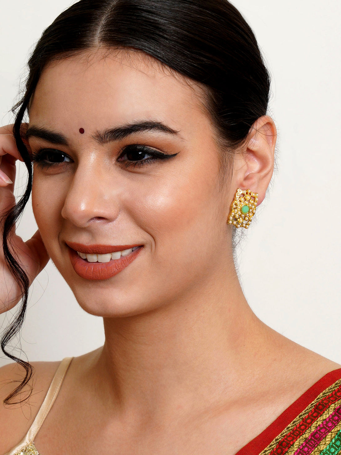 Karatcart Set of 4 Handcrafted Kundan Earrings Combo for Women