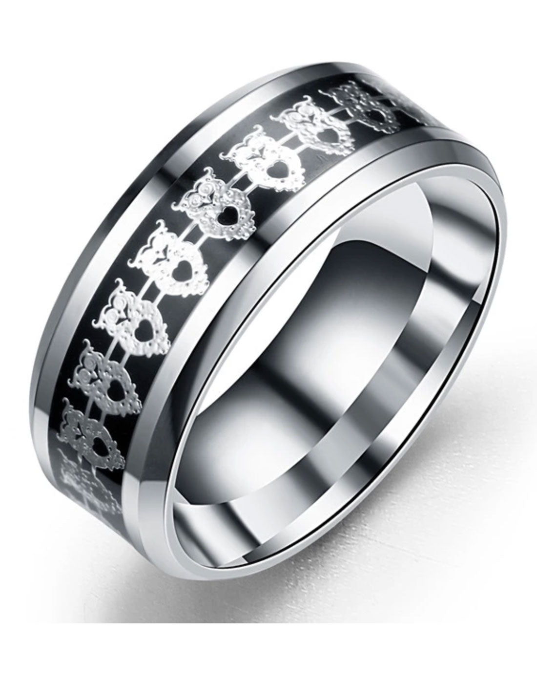 Titanium Silver Band Ring for Men - Main Image