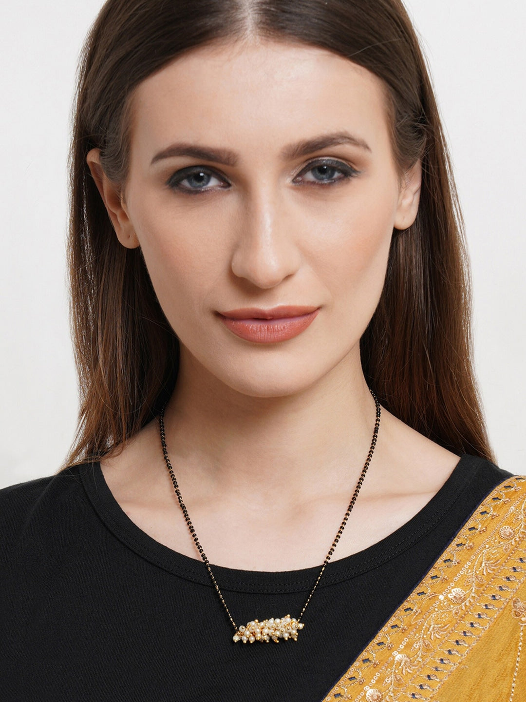 Gold-Plated Pearl Studded Kundan Mangalsutra