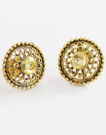 Traditional Filigree Goldplated Stud Earrings