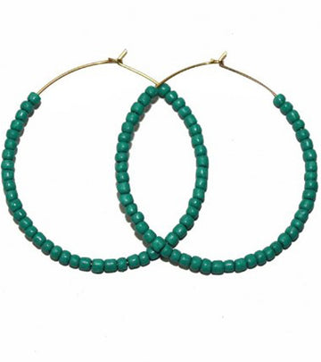 Karatcart Brass Hoop Earring (Green)