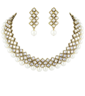 Kundan and Pearl Necklace By Karatcart