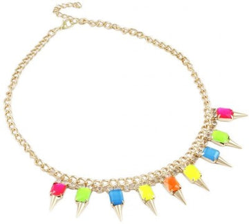 Karatcart Spiky Head Neon Alloy Necklace