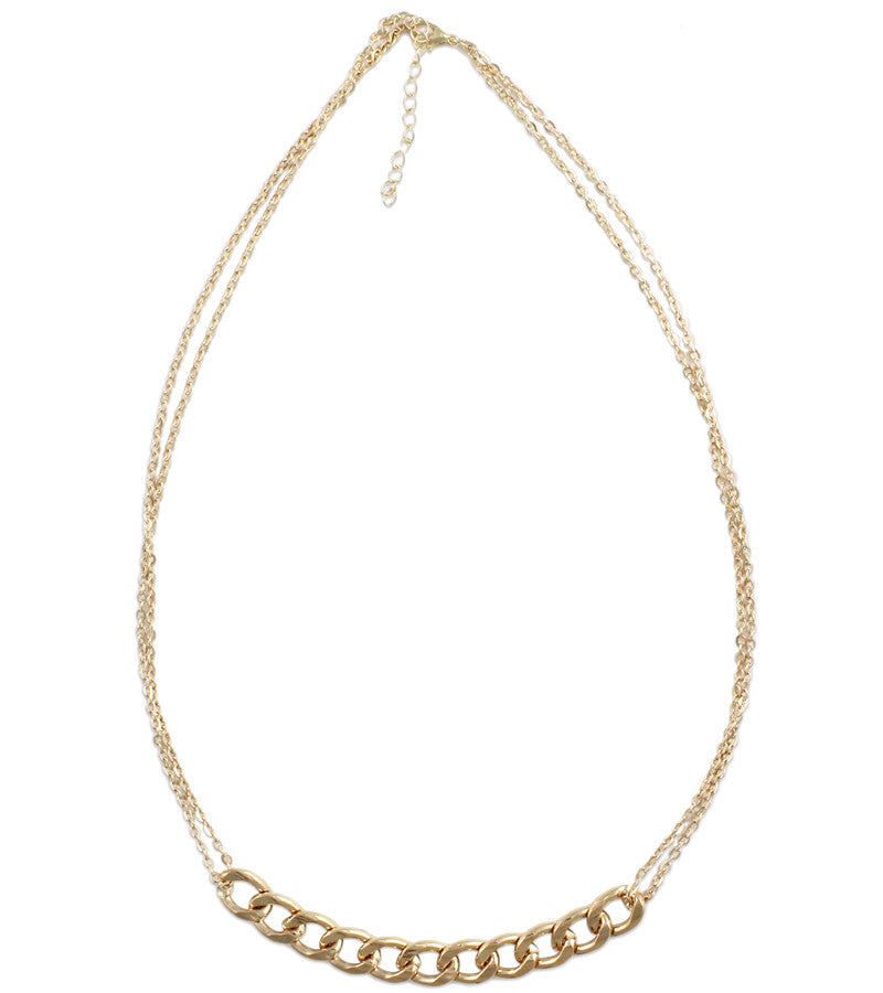 Gold Metallic Statement Necklace by Karatcart