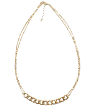 Gold Metallic Statement Necklace by Karatcart