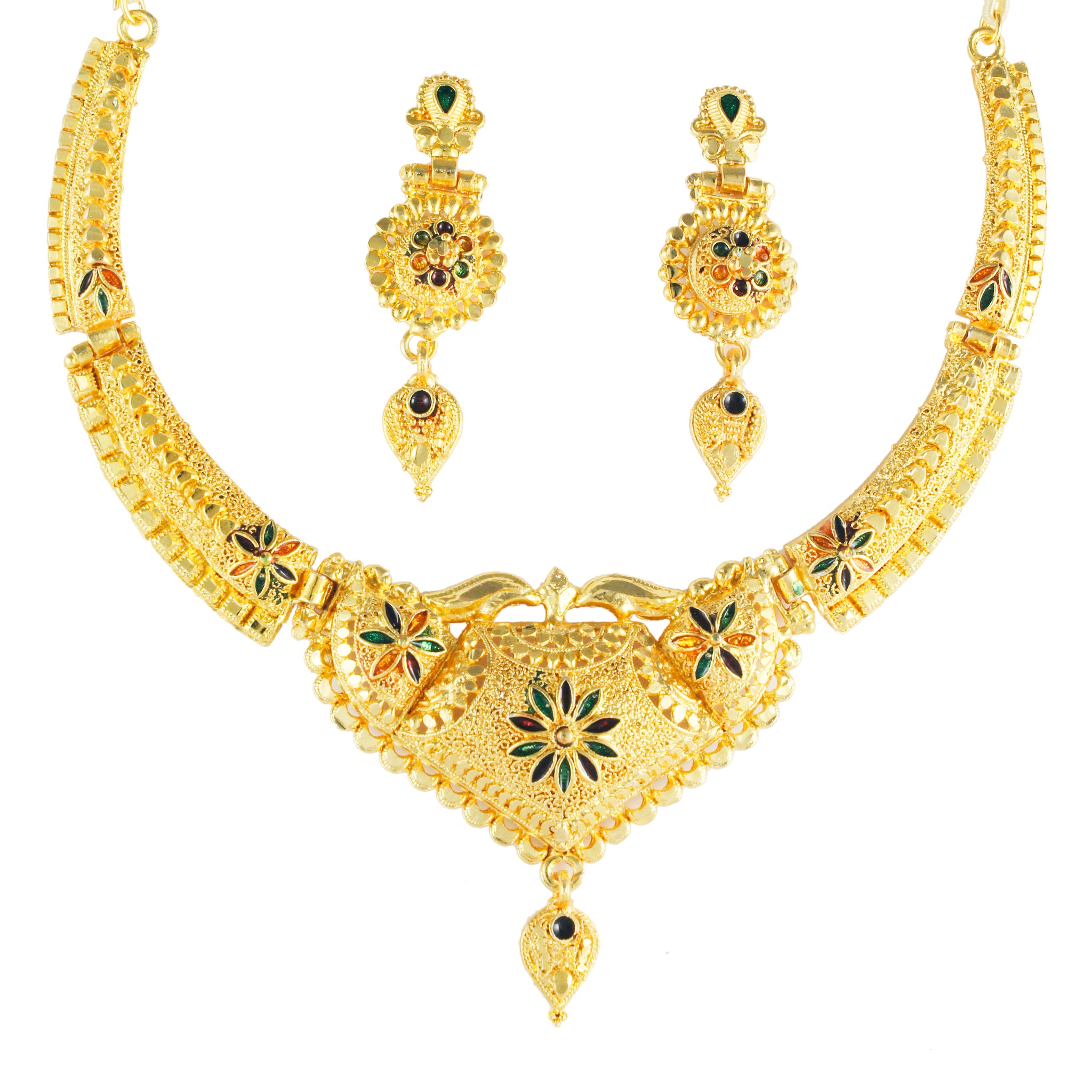 Gold Forming Necklace Set