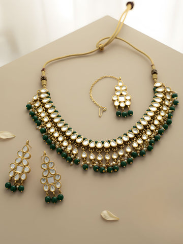 Kundan Dark Green Necklace Set