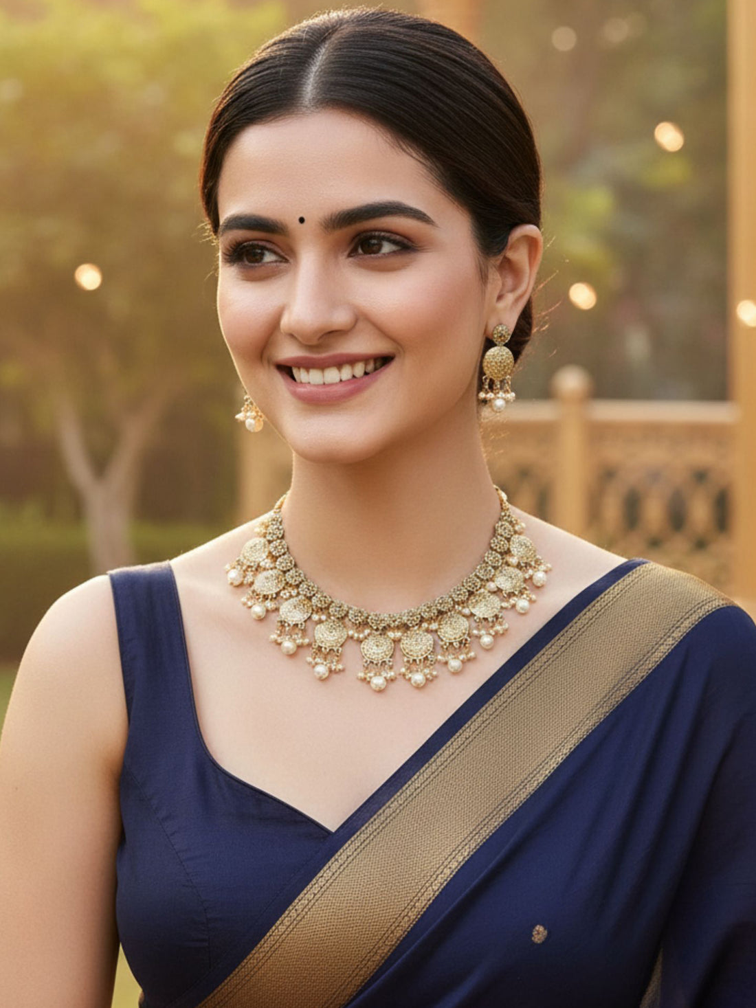 Karatcart Gold Plated Pearl and Kundan Jewellery Set for Women