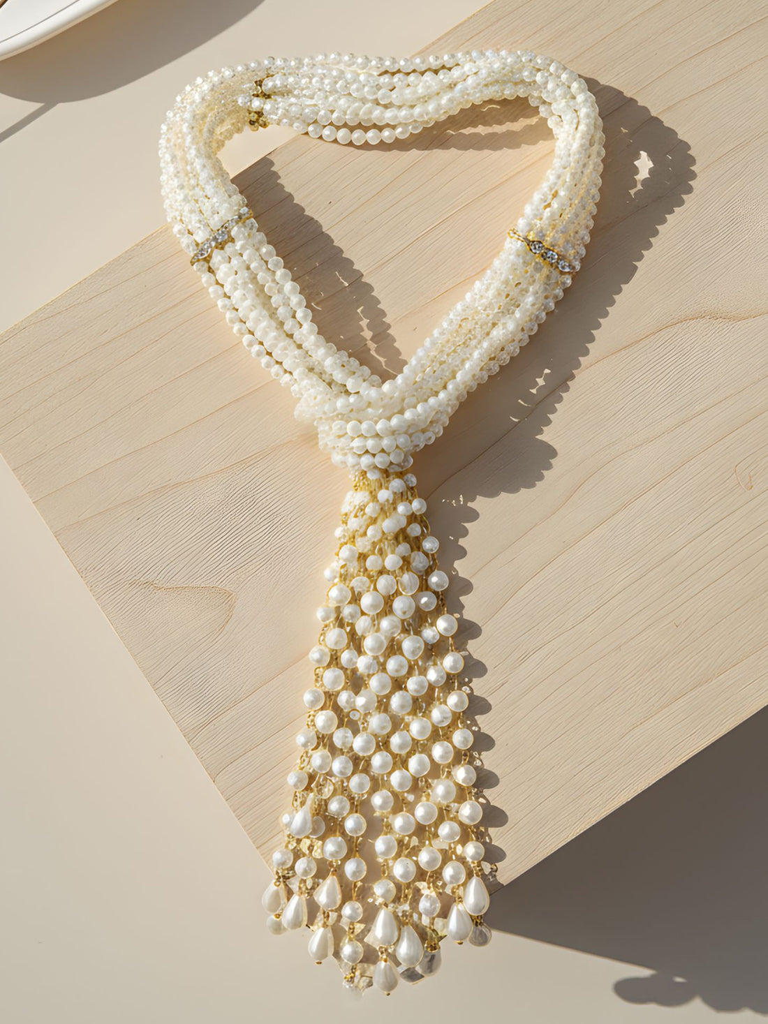 KARATCART Luxurious Multi Layer Pearl Beaded Kundan Necklace for Women