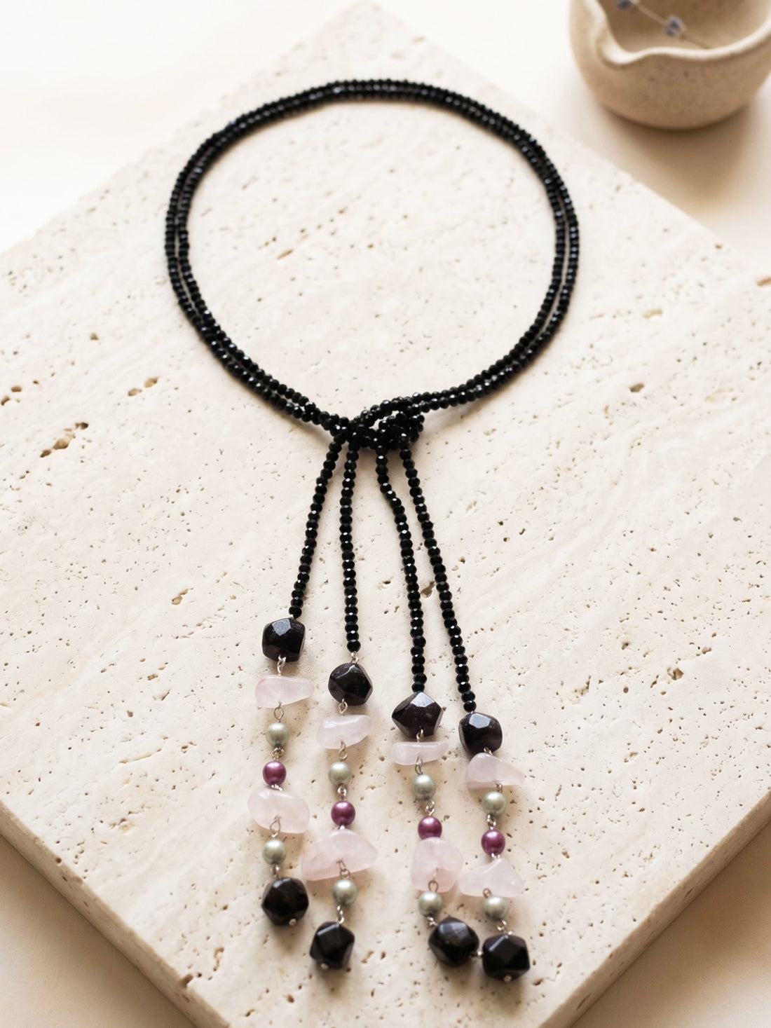 KARATCART Designer Black Crystal Necklace for Women