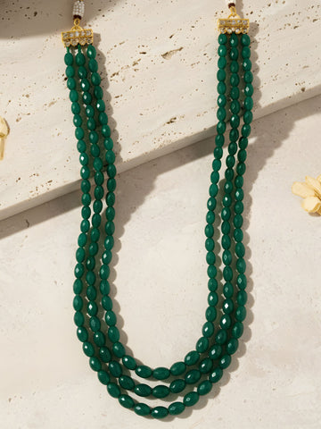 Traditional Green Beads Maharaja Moti Mala for Men