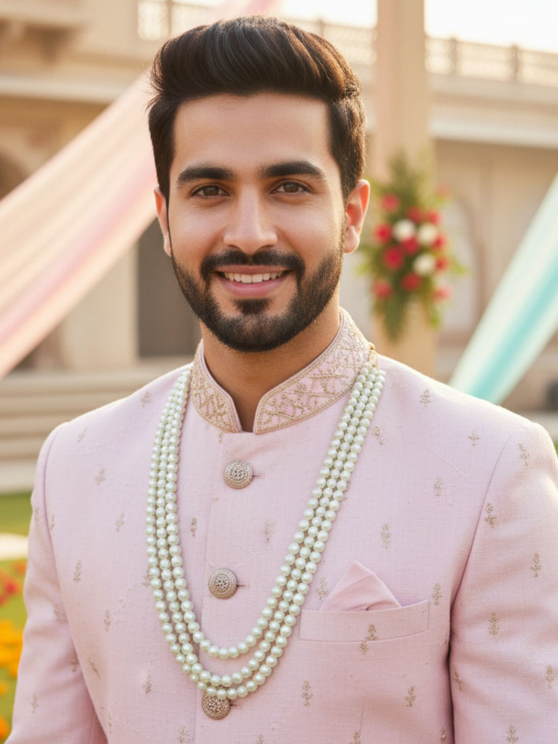 Traditional Pearl Maharaja Moti Mala for Men