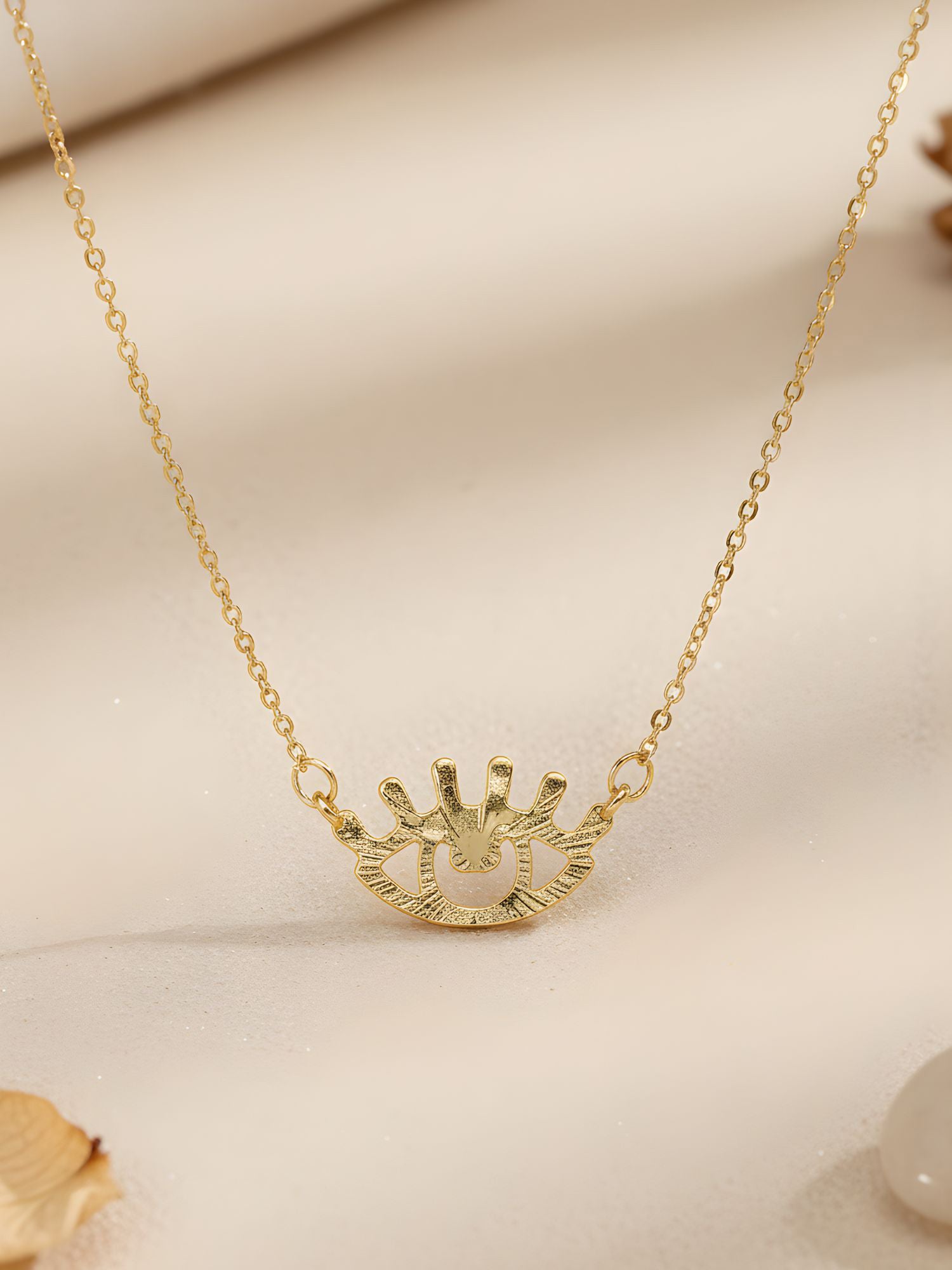 Bohey by KARATCART Gold Plated Evil Eye Pendant Necklace for Women