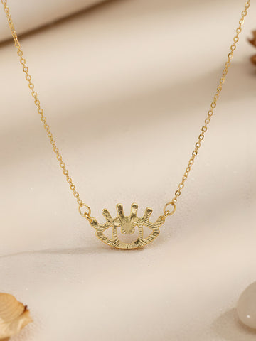 Bohey by KARATCART Gold Plated Evil Eye Pendant Necklace for Women