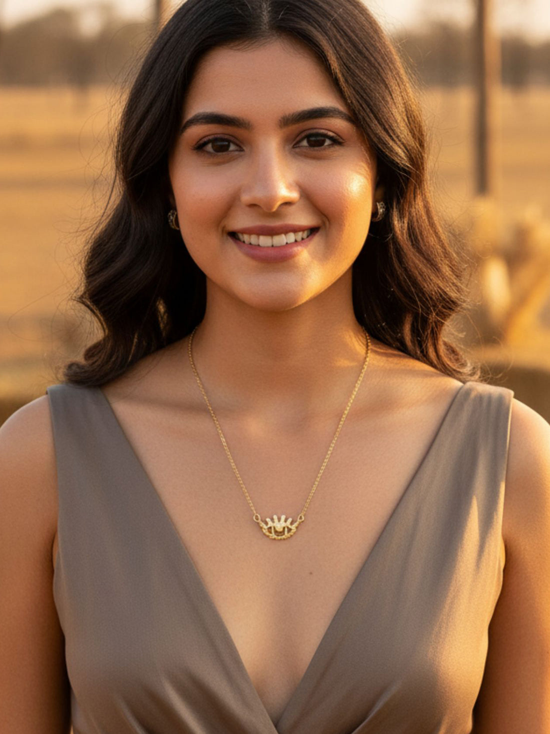 Bohey by KARATCART Gold Plated Evil Eye Pendant Necklace for Women