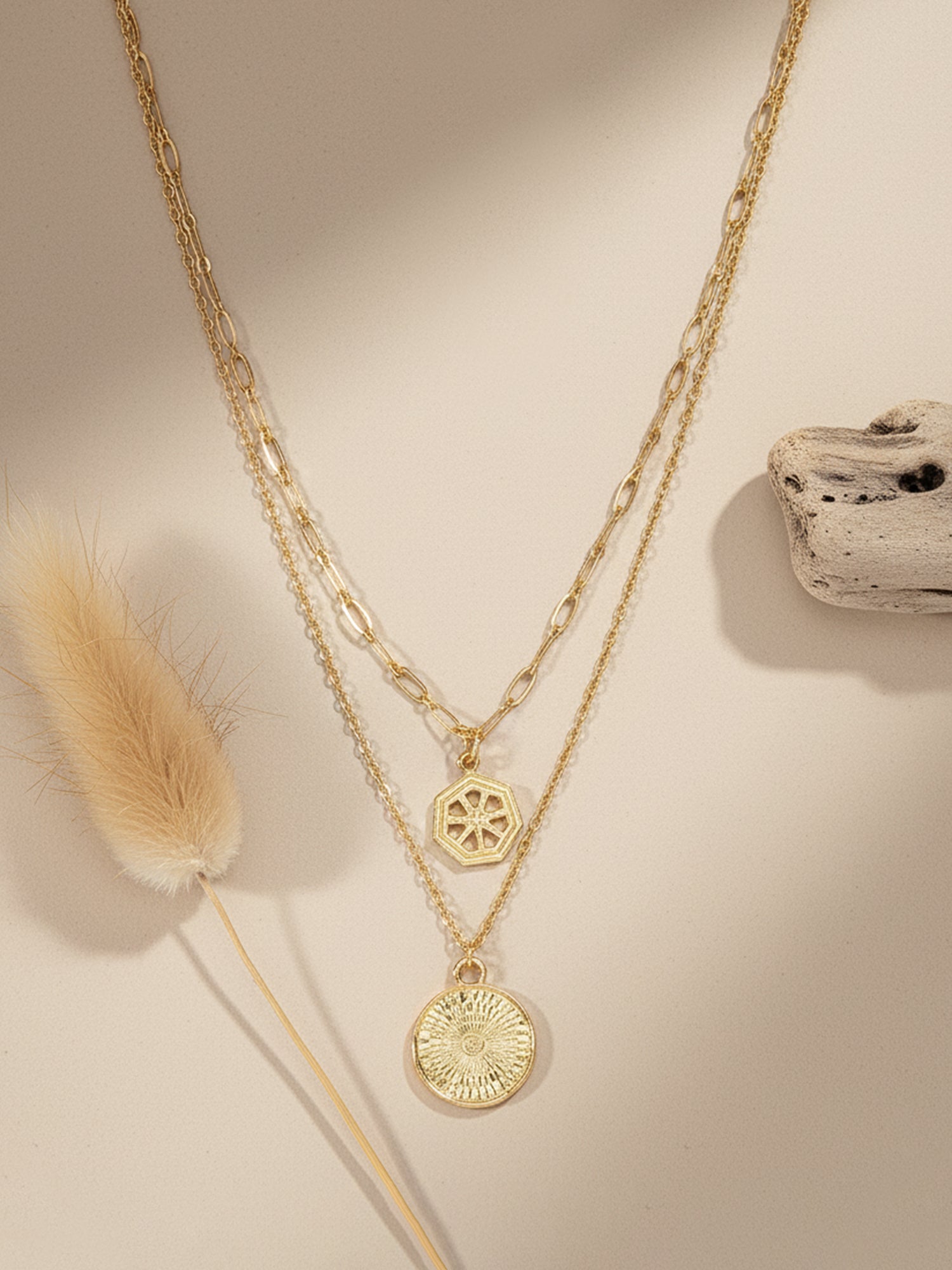 Bohey by KARATCART Gold Plated Multicharm Multilayered Chain Necklace for Women