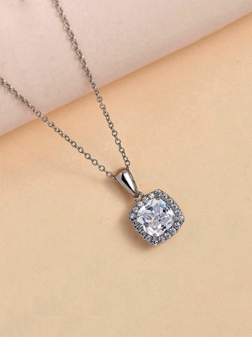 Bohey by KARATCART Luxurious Silver Pendant with Sparkling Crystals for Women