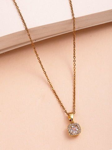 Bohey by KARATCART Gold-Tone Sparkling Crystal Pendant for Women