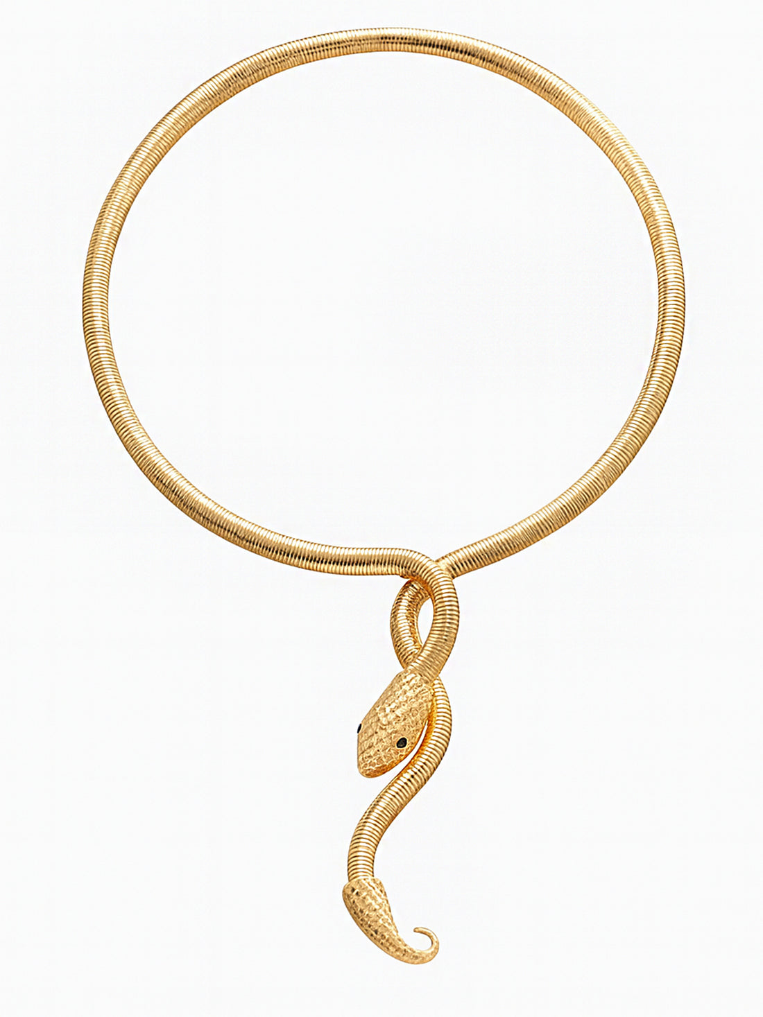 Bohey by KARATCART Stylish Gold-Plated Snake Design Hasli Necklace for Women