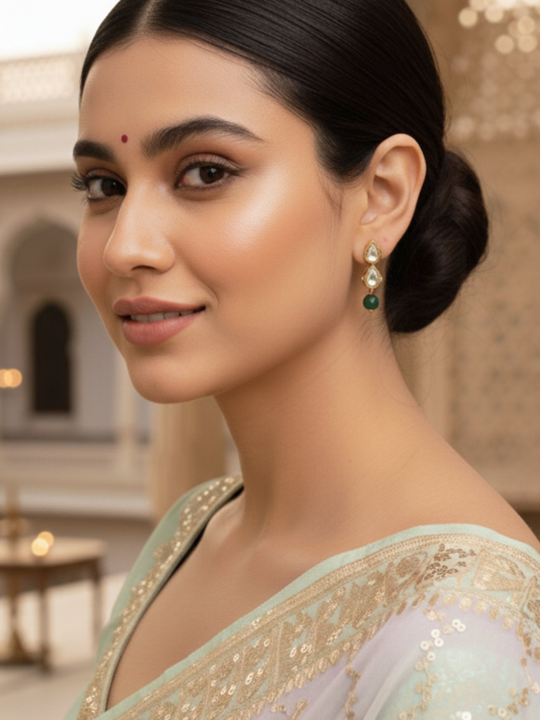 Karatcart Set of 3 Handcrafted Kundan Earrings Combo for Women