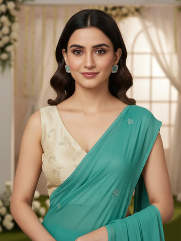 Silver Tone Light Green Square American Diamond Drop Earrings for Women