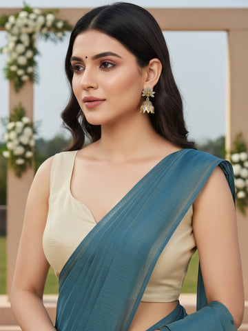 Karatcart Gold Plated Peacock Design Grey Jhumki Earrings for Women