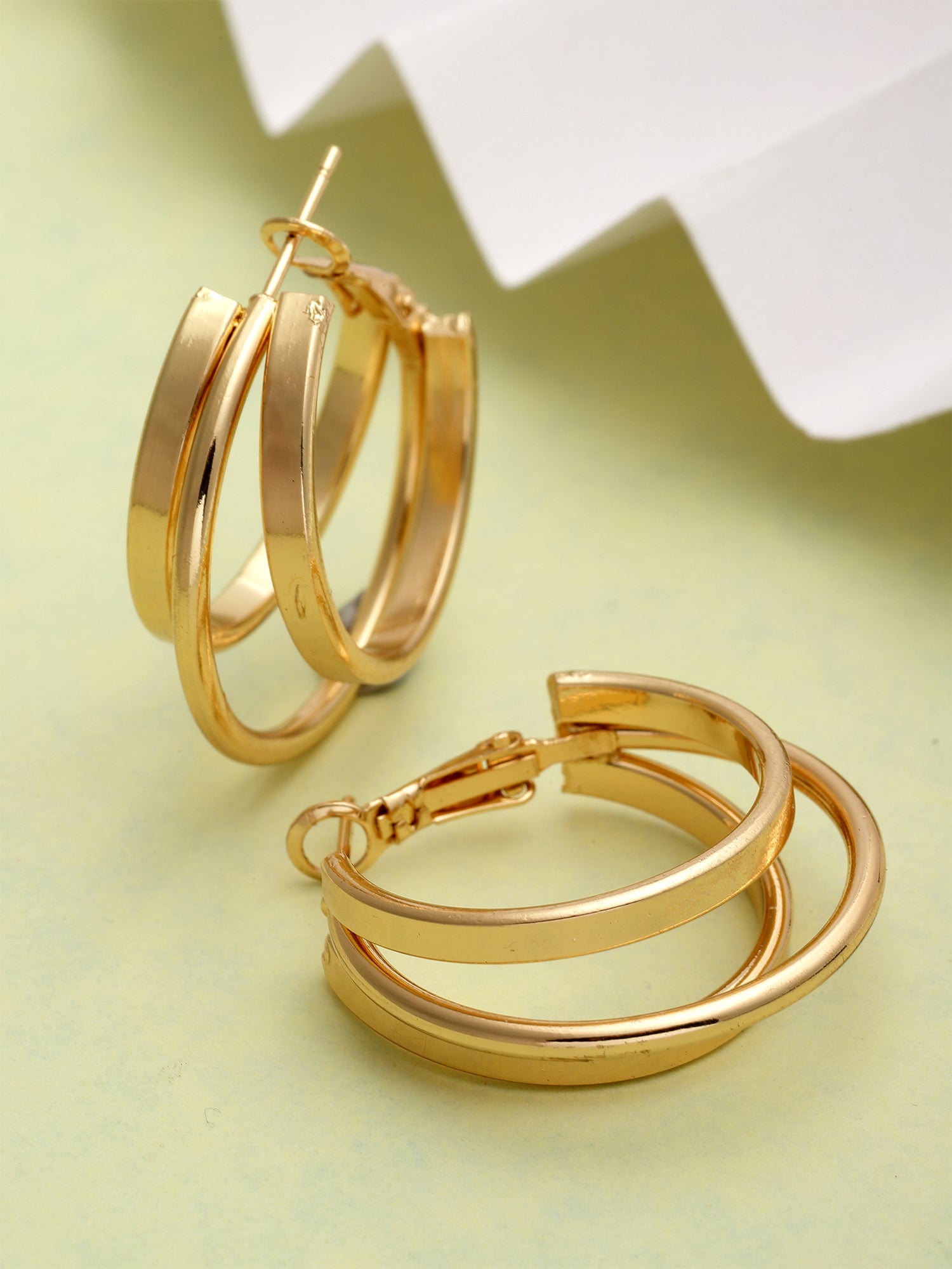 Bohey by KARATCART Gold Plated Contemporary Small Hoop Earrings for Women