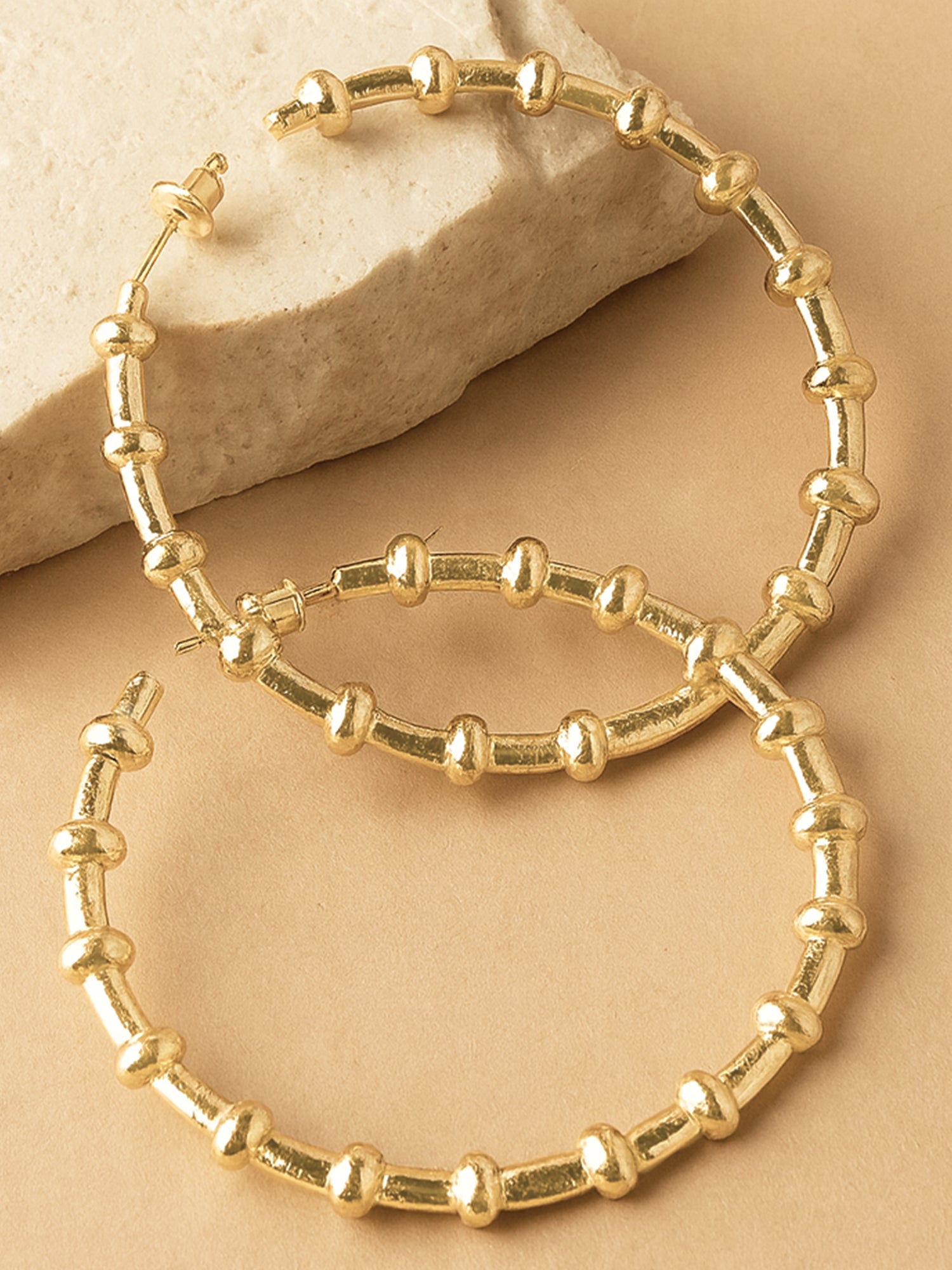 Bohey by KARATCART Gold Plated Half Hoop Earrings for Women