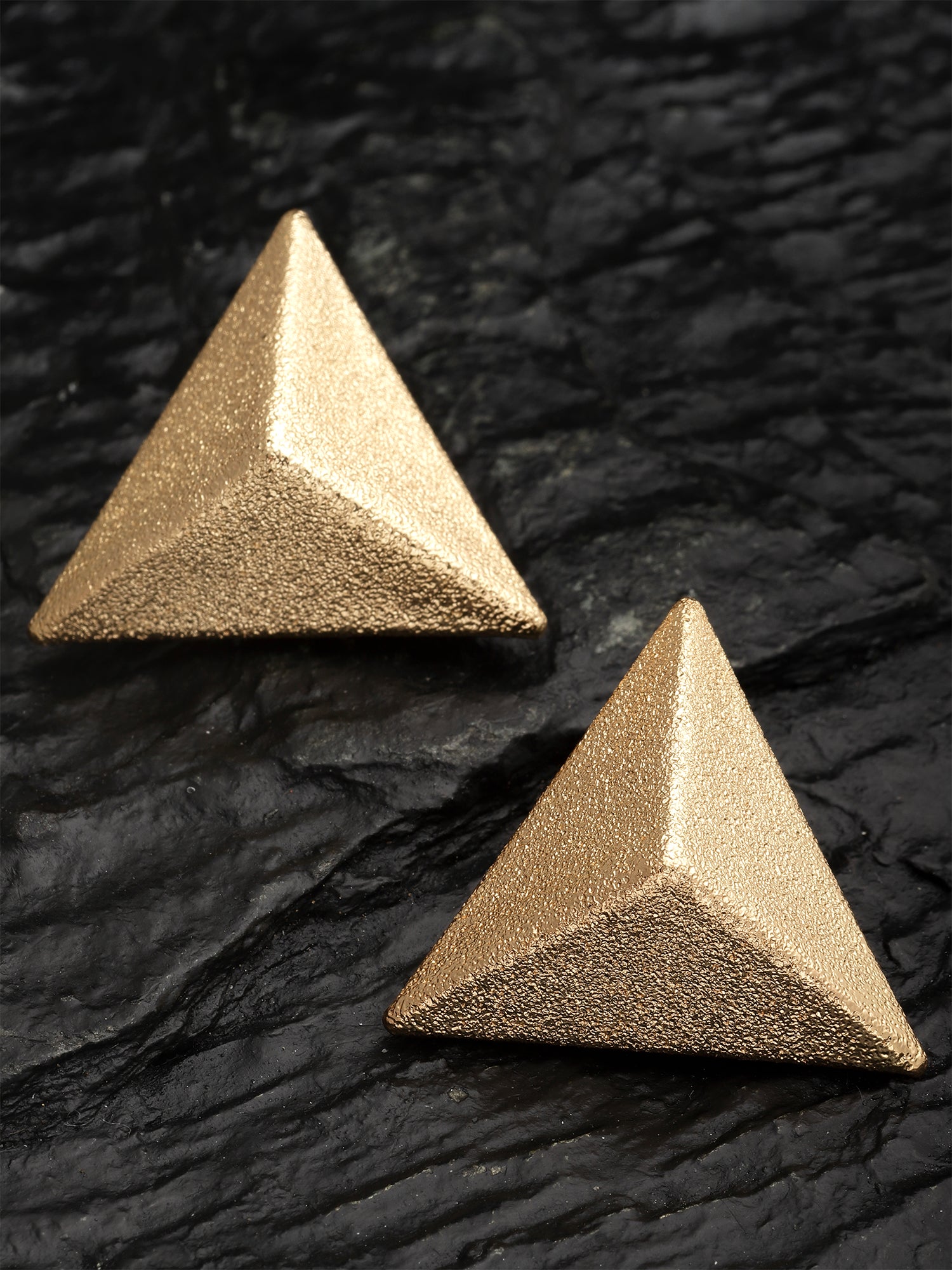 Bohey by KARATCART Gold Plated Pyramid Design Stud Earrings for Women