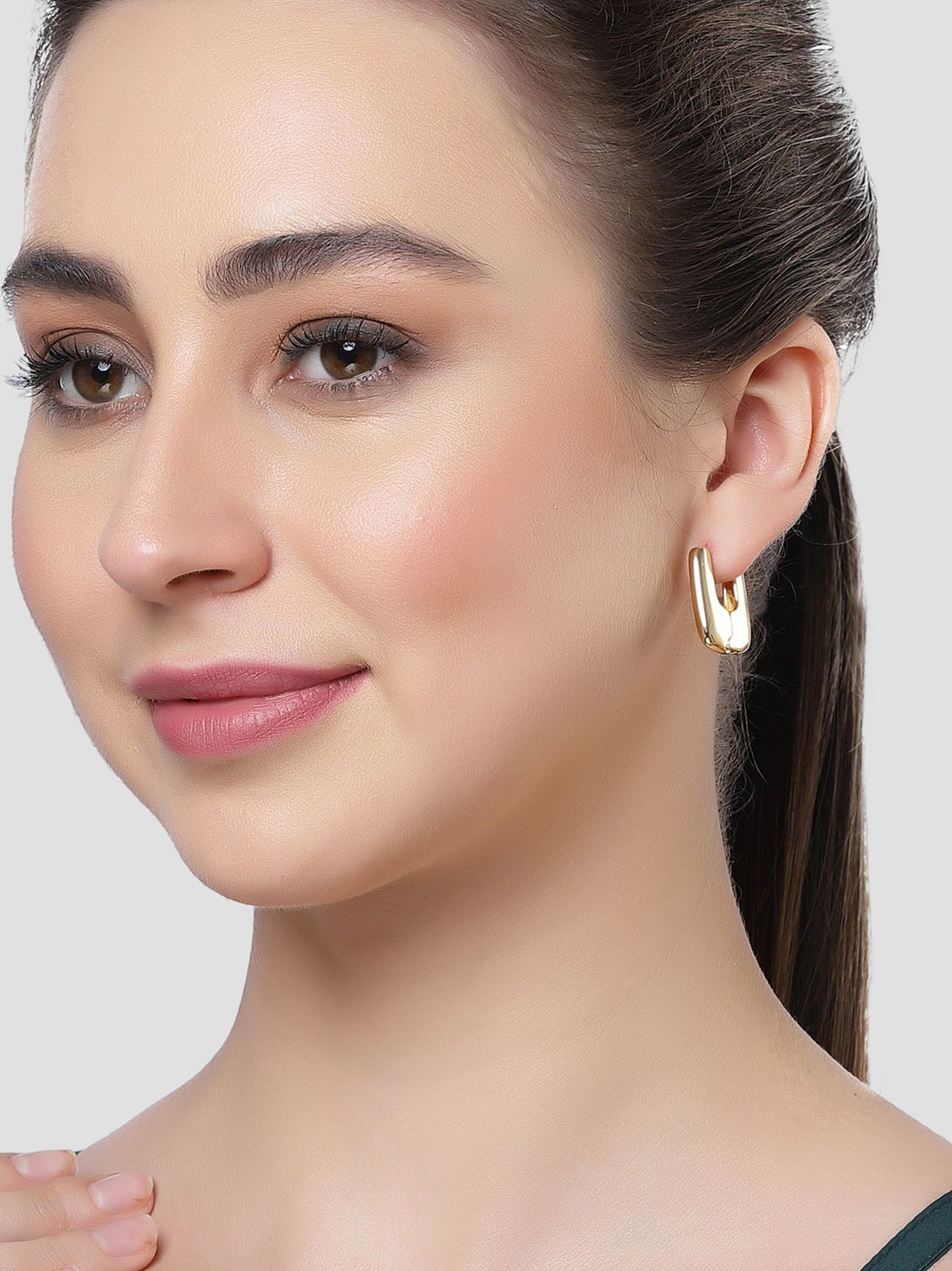 Bohey by KARATCART Gold Plated Small Hoop Earrings for Women